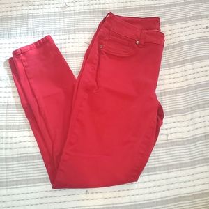 Womens Red Jeggings